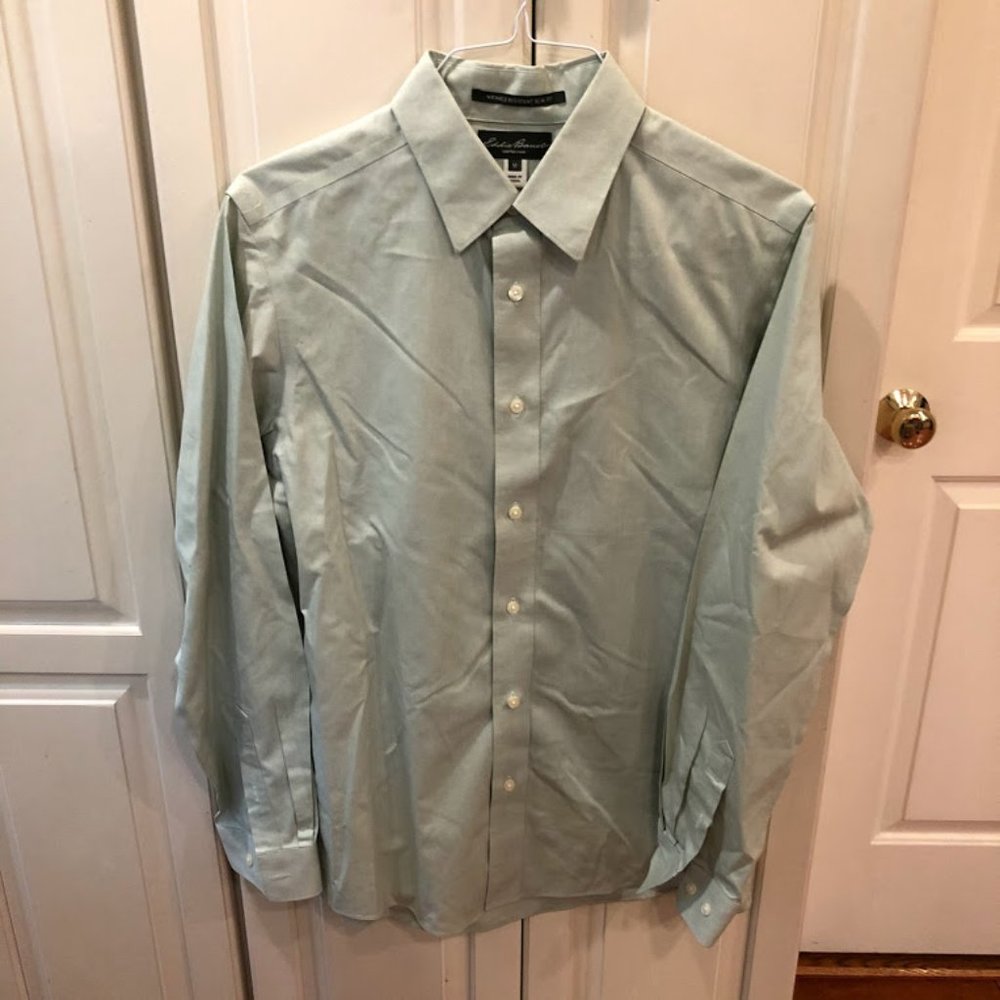 Eddie Bauer Green Button Down Dress Shirt Medium